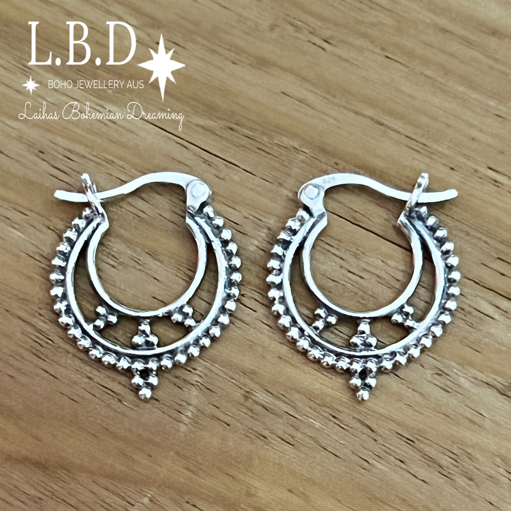 Laihas Prestige Sterling Silver Little Gypsy Hoop Earrings Sterling Silver Earrings Laihas Bohemian Dreaming -L.B.D