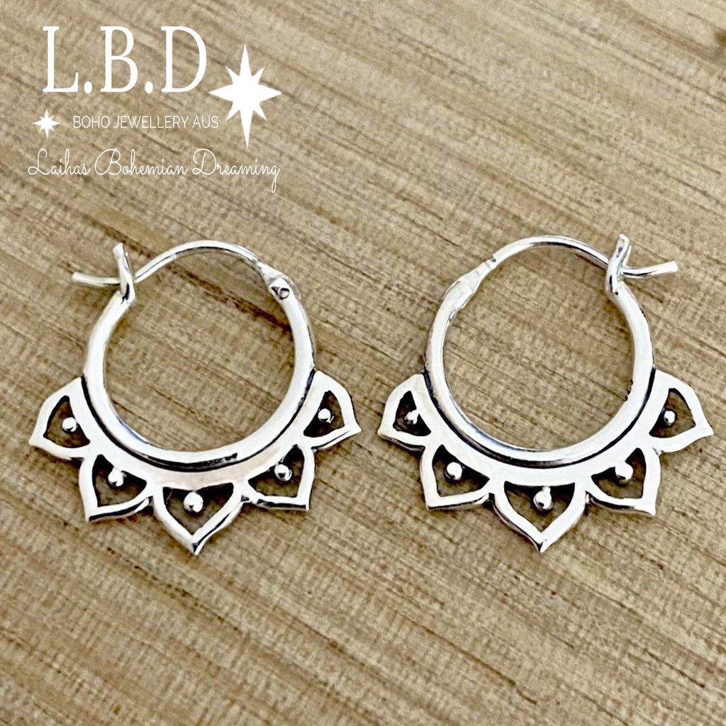 Laihas Prestige Boho Babe Mini Hoop Earrings Sterling Silver Earrings Laihas Bohemian Dreaming -L.B.D