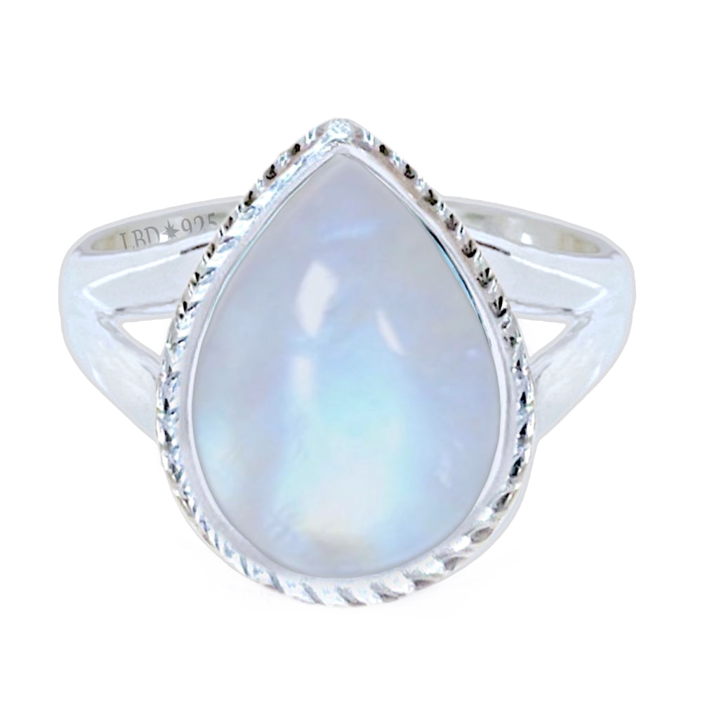 Moonstone Ring- Twisted Raindrop Gemstone Sterling Silver Ring Laihas Bohemian Dreaming -L.B.D