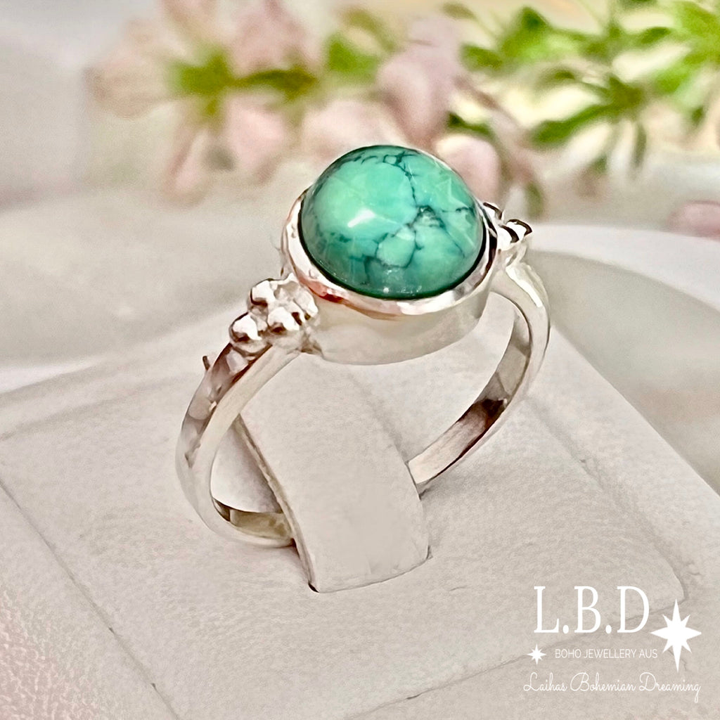 Laihas Posh Little Gypsy Turquoise Ring Gemstone Sterling Silver Ring Laihas Bohemian Dreaming -L.B.D
