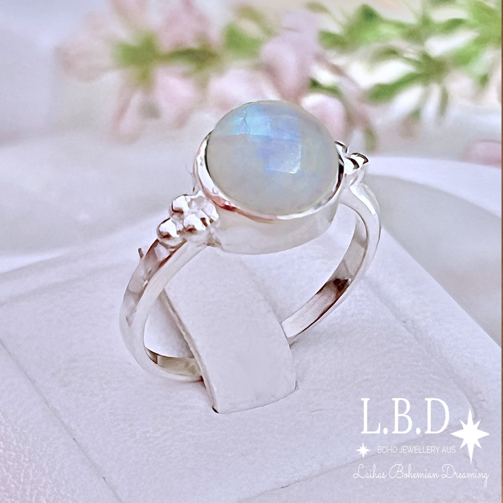 Laihas Posh Little Gypsy Moonstone Ring Gemstone Sterling Silver Ring Laihas Bohemian Dreaming -L.B.D