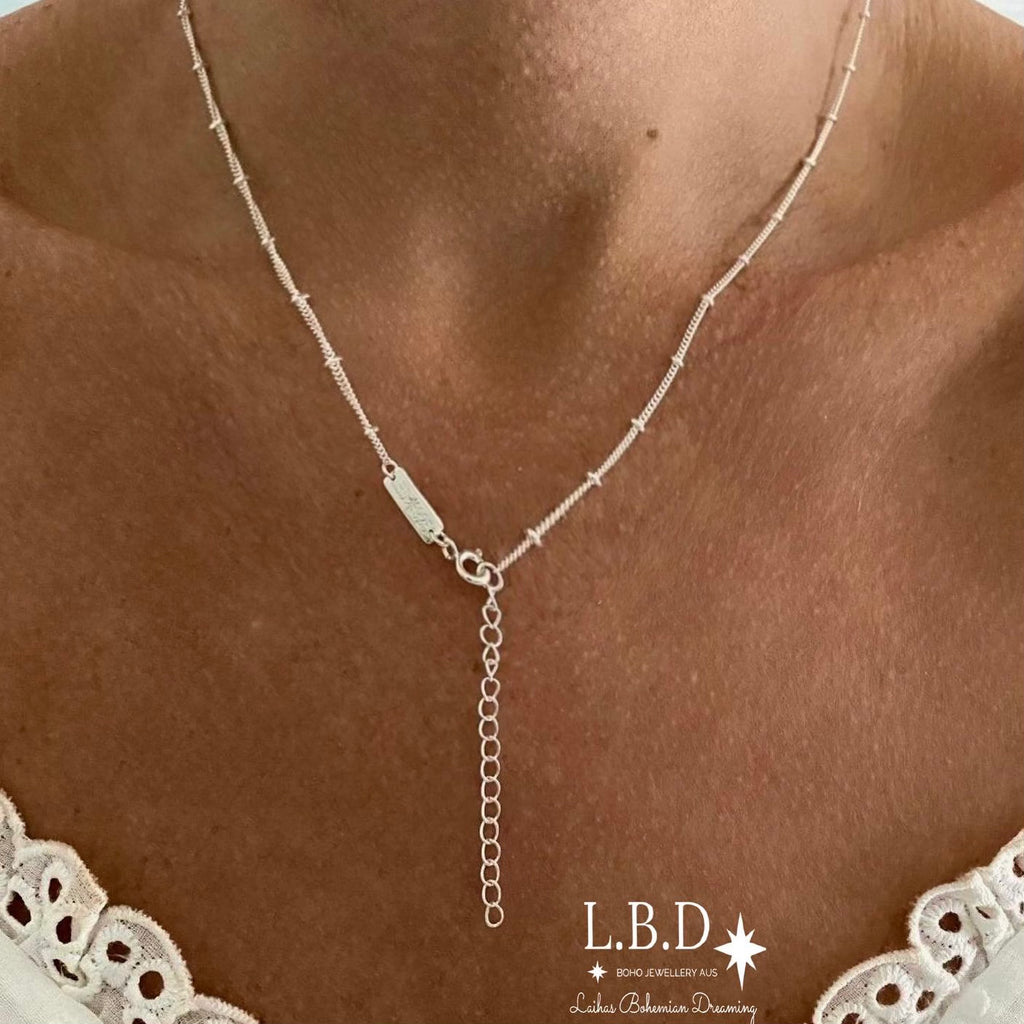 Laihas Free Spirit Larimar Necklace Gemstone Sterling Silver necklace Laihas Bohemian Dreaming -L.B.D