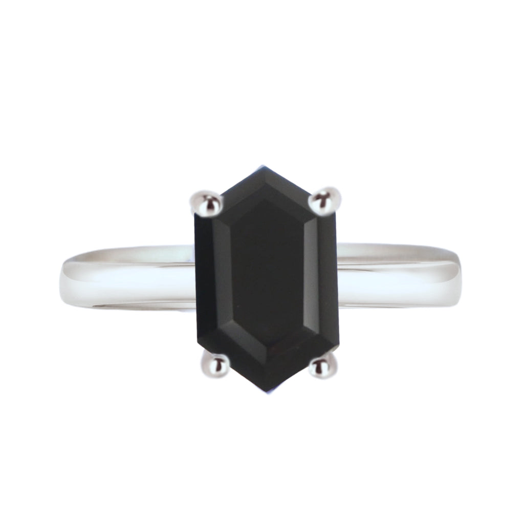 Laihas Mini Hex Crystal Onyx Ring Gemstone Sterling Silver Ring Laihas Bohemian Dreaming -L.B.D