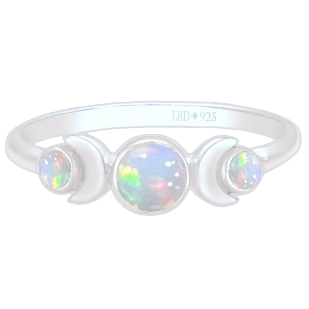 Laihas Moon Tribe Crystal Opal Ring Gemstone Sterling Silver Ring Laihas Bohemian Dreaming -L.B.D