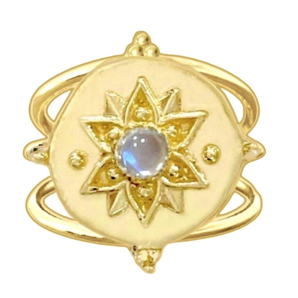 Intricate Vera May Gold Boho Ring- Moonstone Ring -LBD Australia