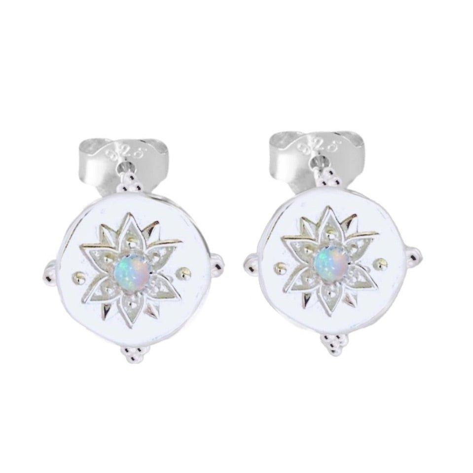 Intricate Vera May Opal Stud Earrings -LBD Australia