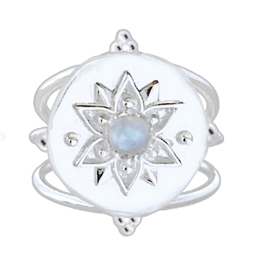 Intricate Vera May Sterling Silver Boho Ring- Moonstone Ring -LBD Australia