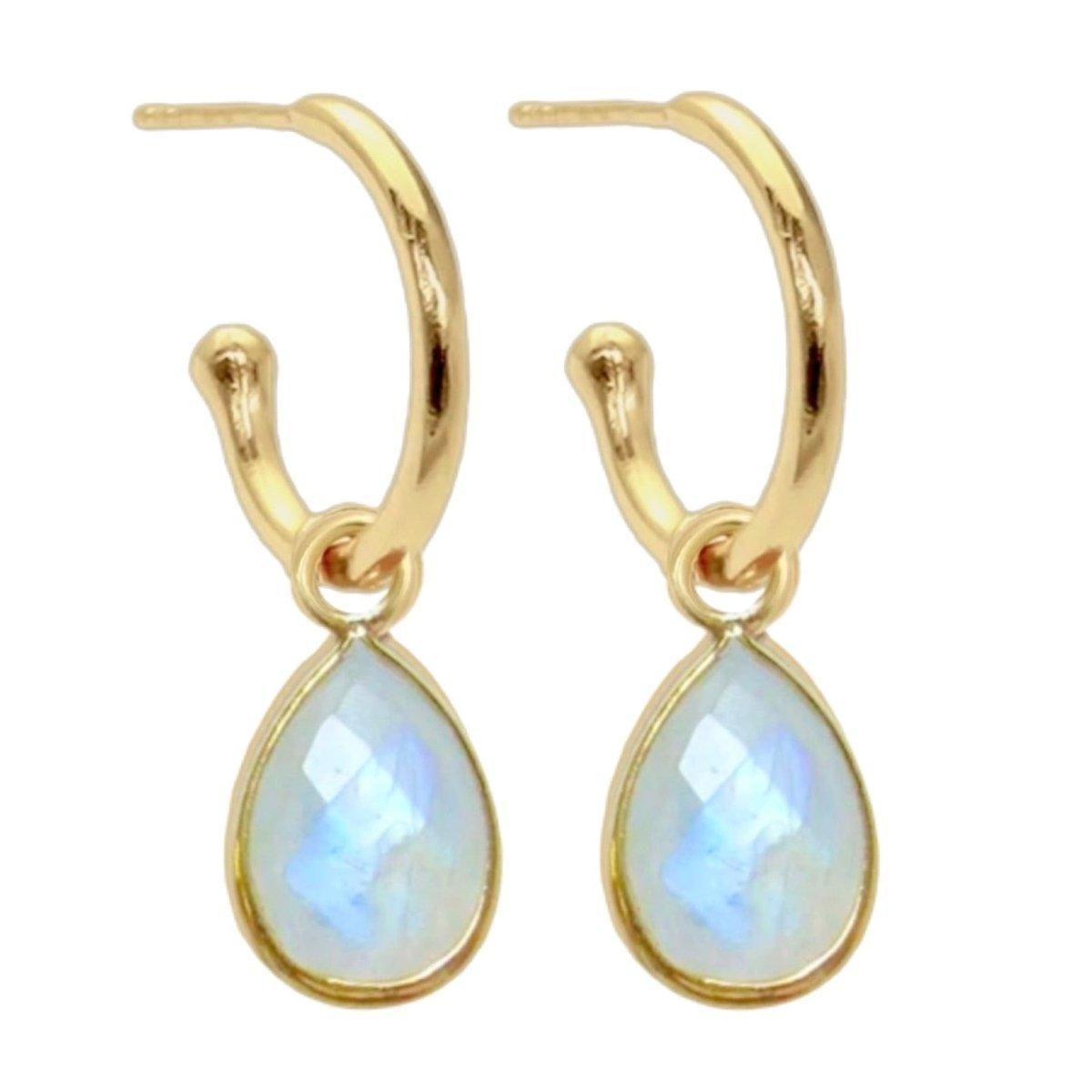 Moonstone on sale hoop earrings