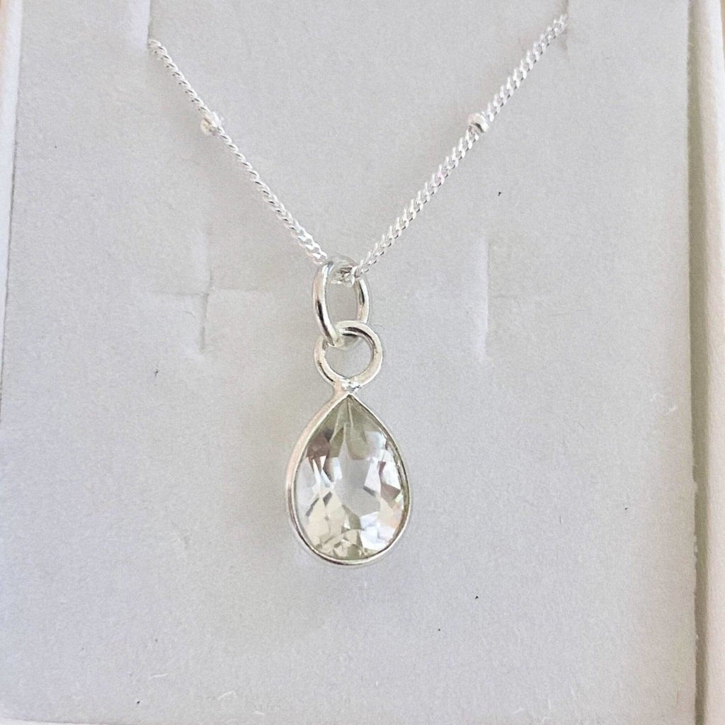Laiha Bell Mini Droplet Clear Crystal Quartz Necklace -LBD Australia