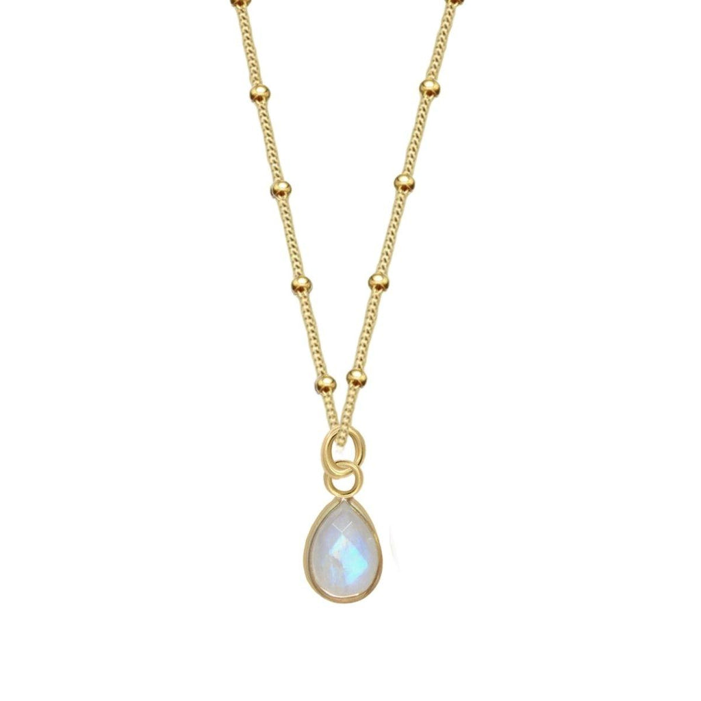 Laiha Bell Mini Droplet Gold Moonstone Necklace -LBD Australia