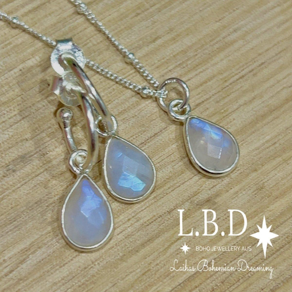 Laiha Bell Mini Droplet Moonstone Necklace -LBD Australia