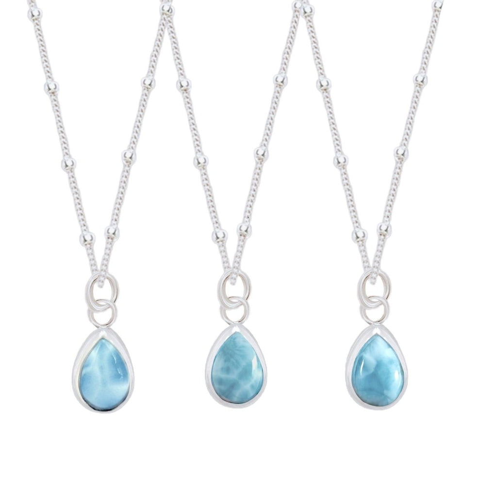 Laiha Mini Classic Chic Raindrop Larimar Necklace -LBD Australia