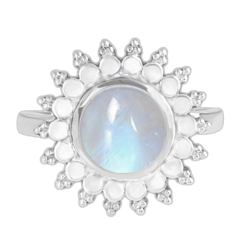 Laihas Beautiful Bohemian Sunflower Moonstone Ring -LBD Australia