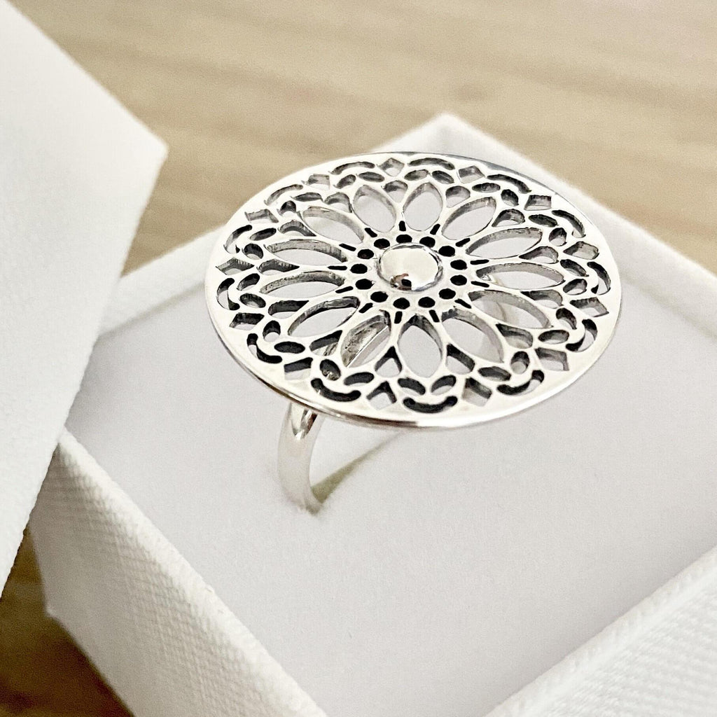 Laihas Bohemian Mandala Sterling Silver Boho Ring Ass sizes -LBD Australia