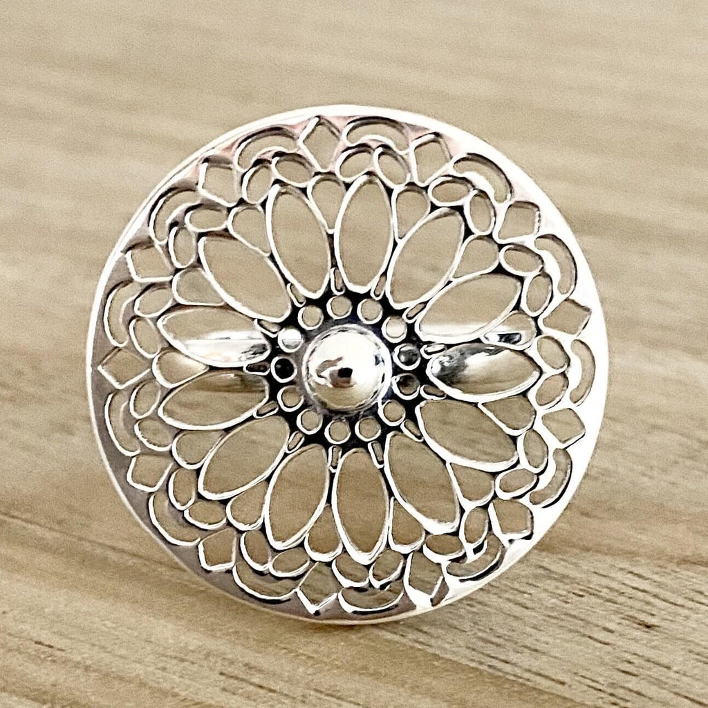 Laihas Bohemian Mandala Sterling Silver Boho Ring Ass sizes -LBD Australia
