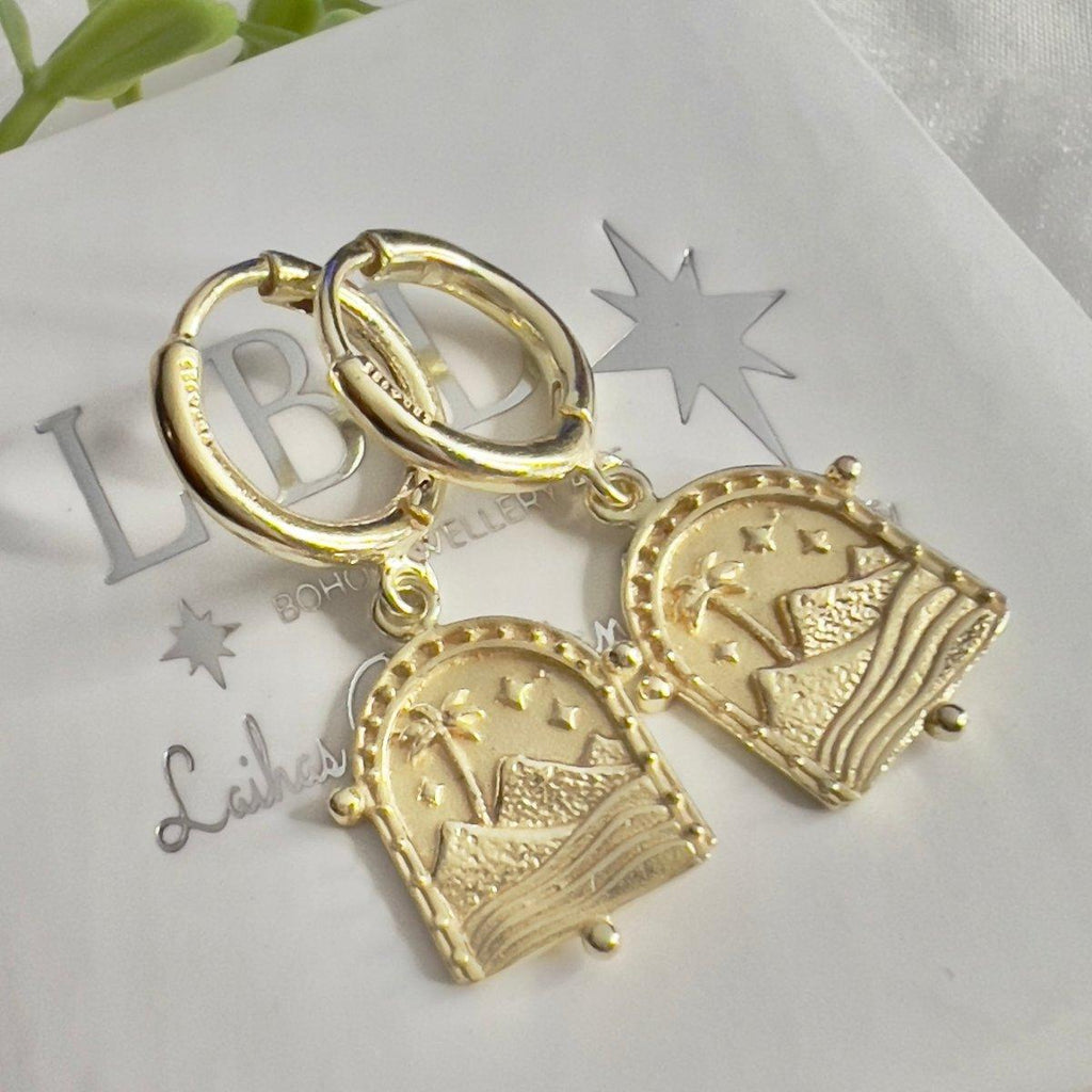 Laihas Bohemian Paradise Gold Hoop Earrings -LBD Australia