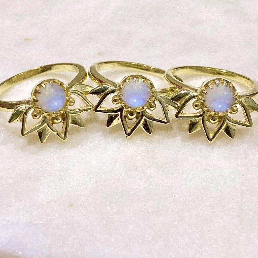 Laihas Boho Inflorescence Gold Moonstone Ring -LBD Australia