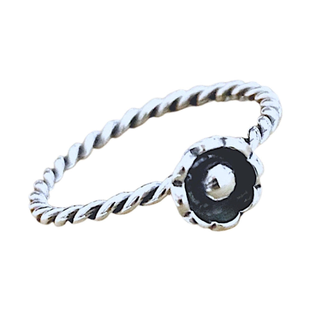 Laihas Boho Mini Bud Sterling Silver Ring -LBD Australia