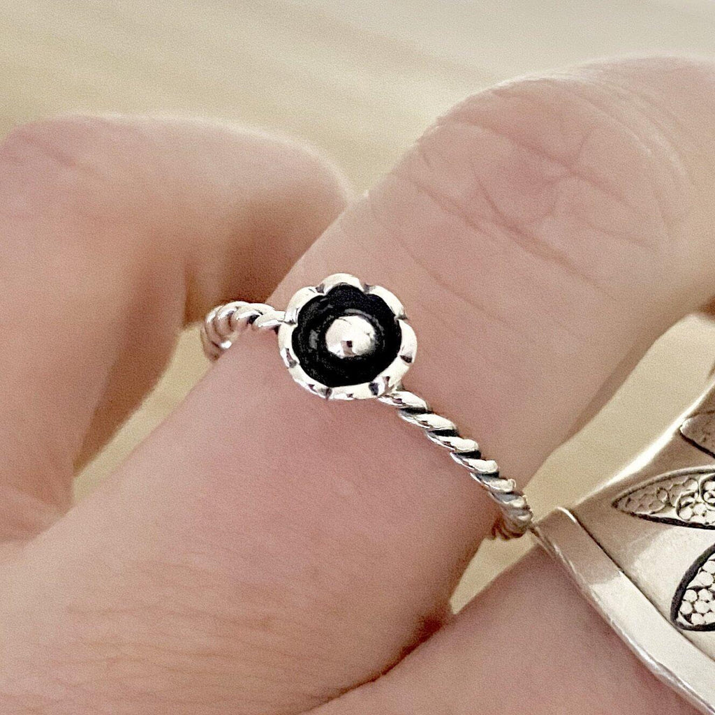 Laihas Boho Mini Bud Sterling Silver Ring -LBD Australia