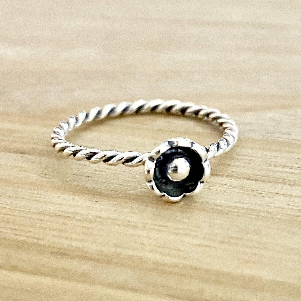 Laihas Boho Mini Bud Sterling Silver Ring -LBD Australia
