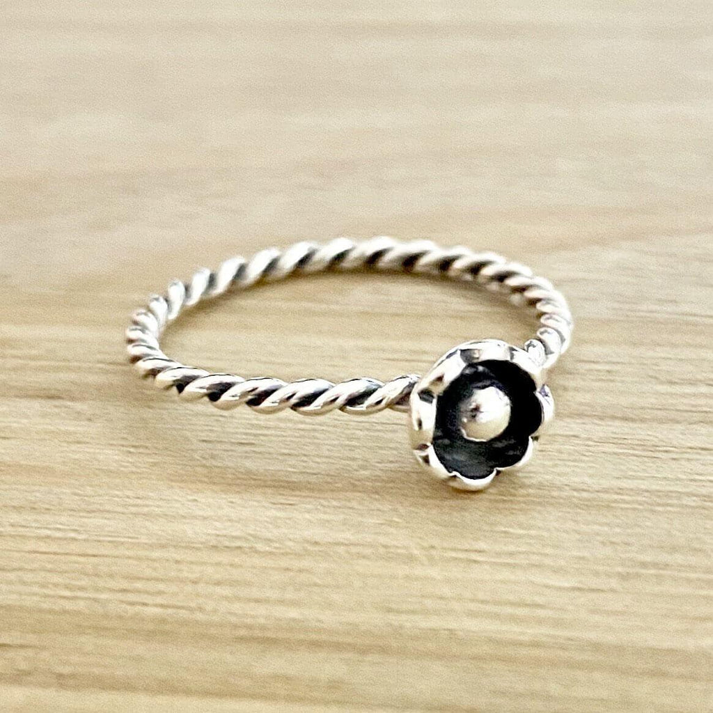 Laihas Boho Mini Bud Sterling Silver Ring -LBD Australia