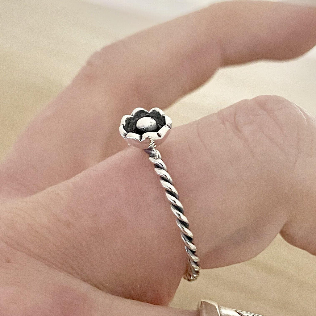 Laihas Boho Mini Bud Sterling Silver Ring -LBD Australia