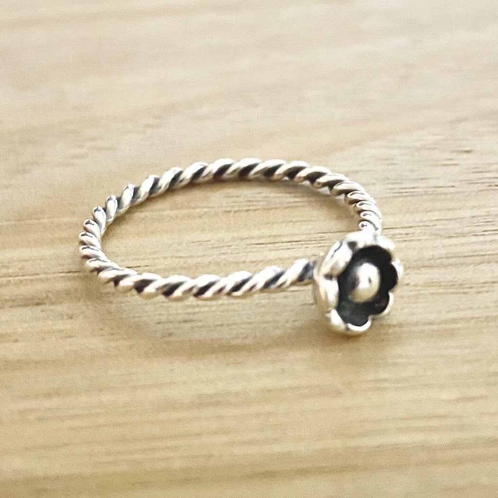 Laihas Boho Mini Bud Sterling Silver Ring -LBD Australia