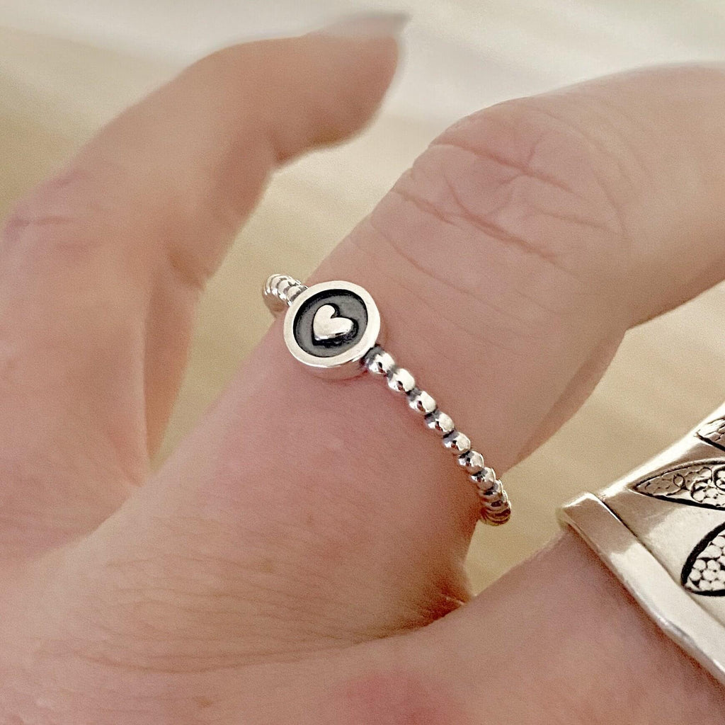 Laihas Boho Mini Heart Sterling Silver Ring -LBD Australia