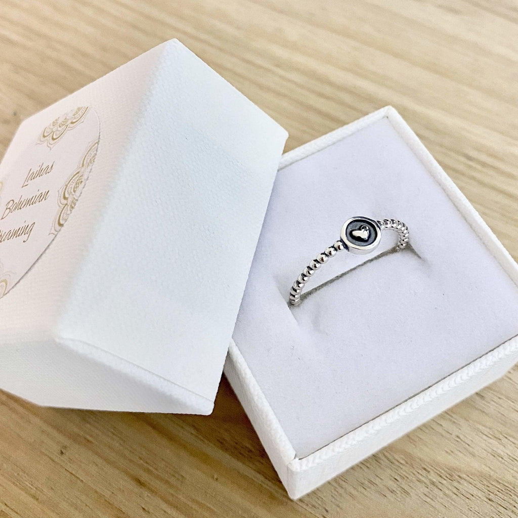 Laihas Boho Mini Heart Sterling Silver Ring -LBD Australia