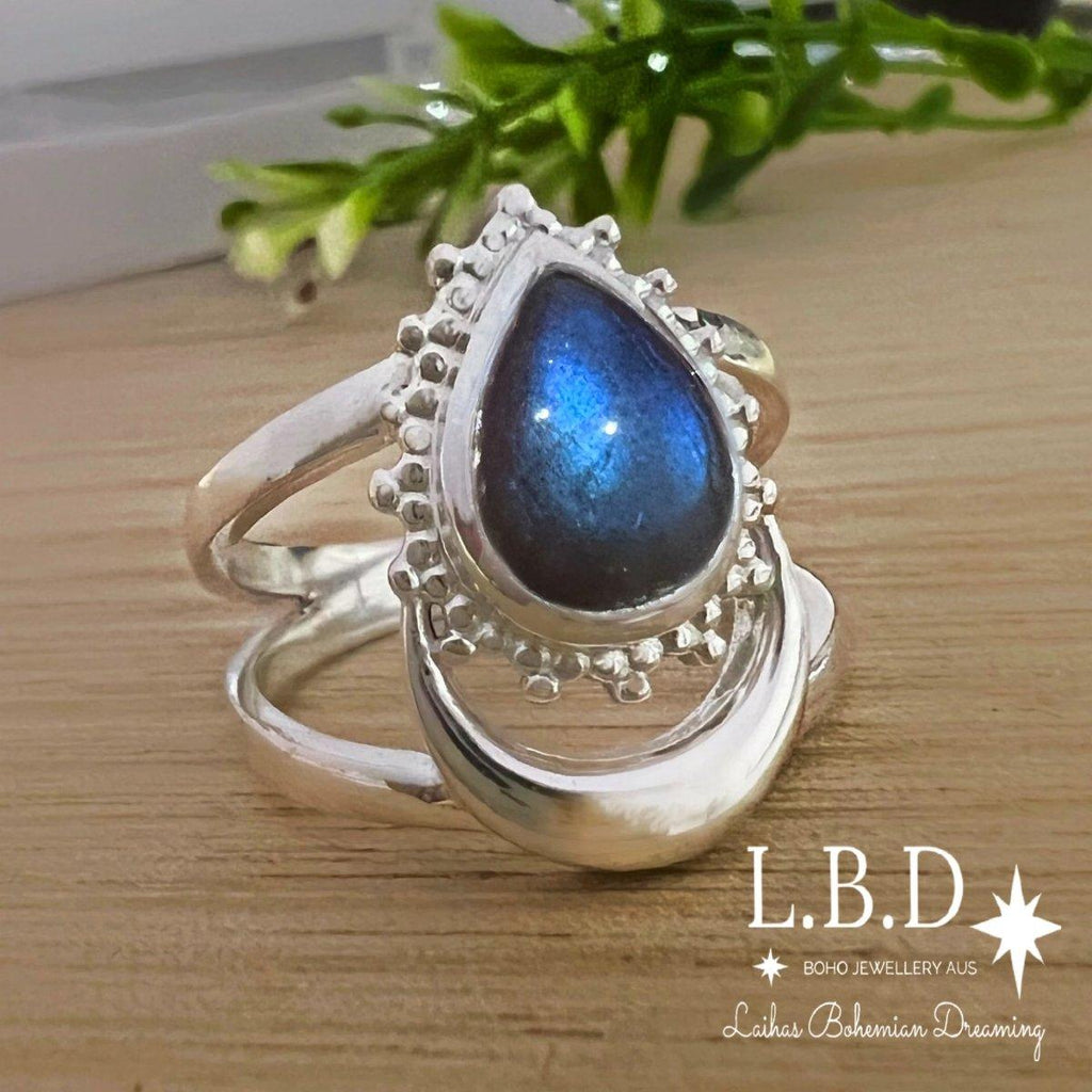 Laihas Boho Moon Labradorite Ring -LBD Australia