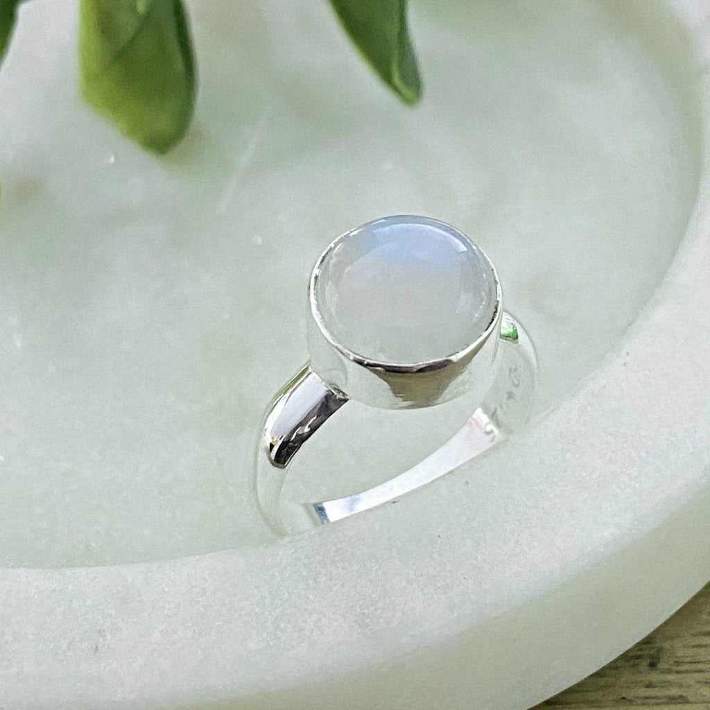 Laihas Casual Summer Moonstone Ring 10mm Round -LBD Australia