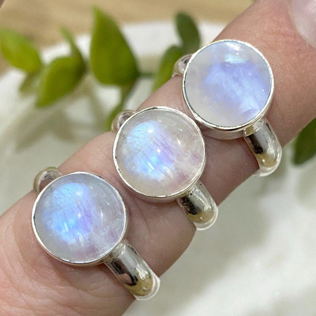 Laihas Casual Summer Moonstone Ring 10mm Round -LBD Australia