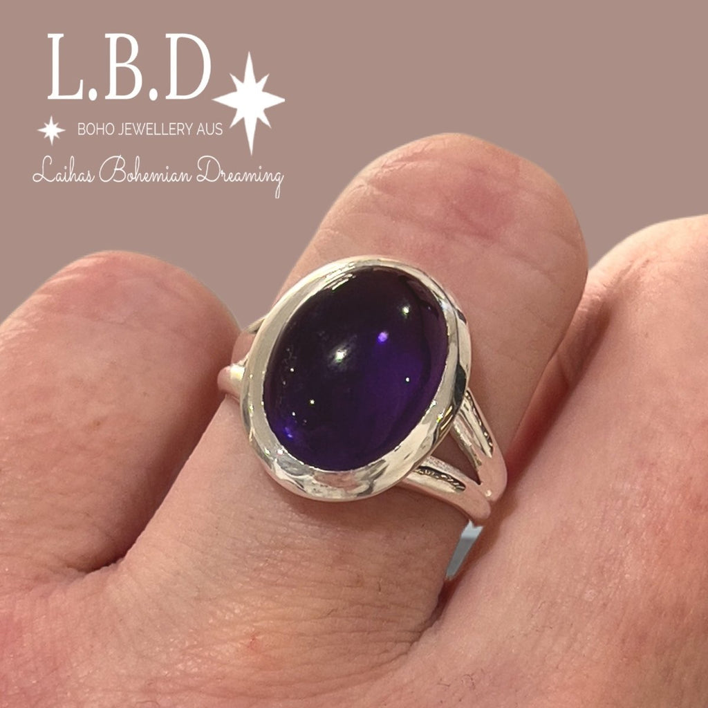 Laihas Classic Chic Oval Amethyst Ring -LBD Australia