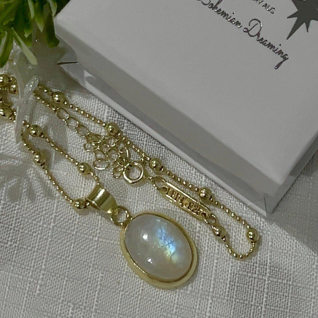 Laihas Classic Chic Oval Gold Moonstone Necklace -LBD Australia