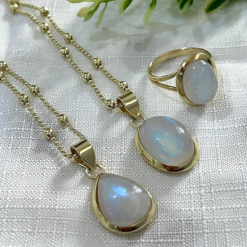Laihas Classic Chic Oval Gold Moonstone Necklace -LBD Australia