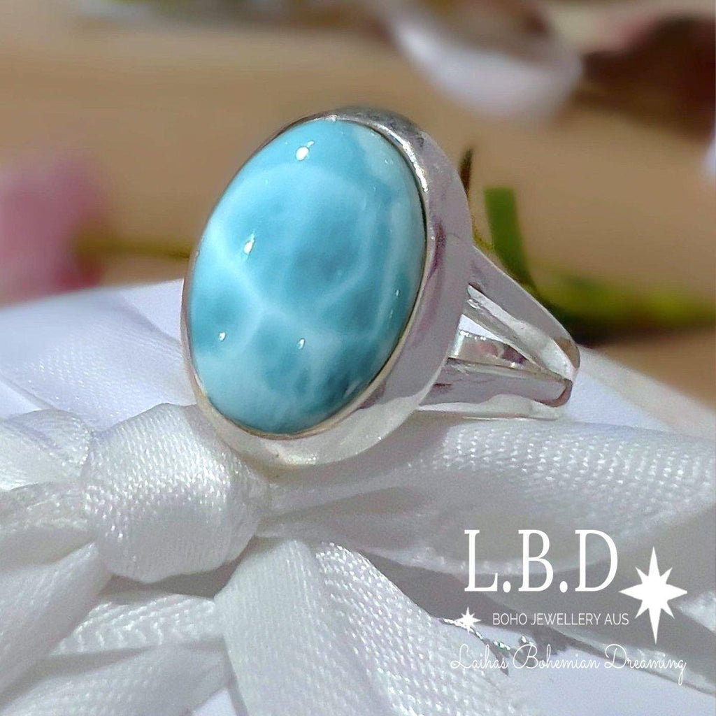 Laihas Classic Chic Oval Larimar Ring -LBD Australia