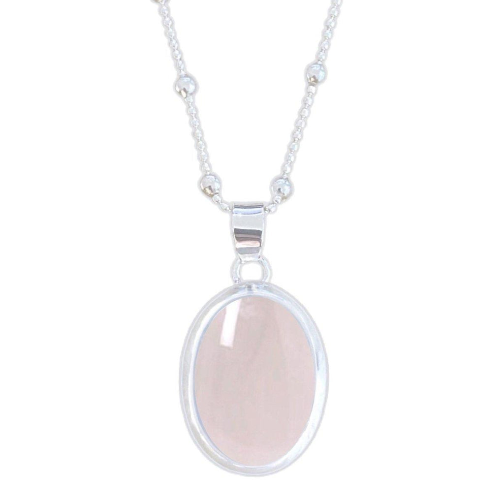 Laihas Classic Chic Oval Rose Quartz Necklace -LBD Australia