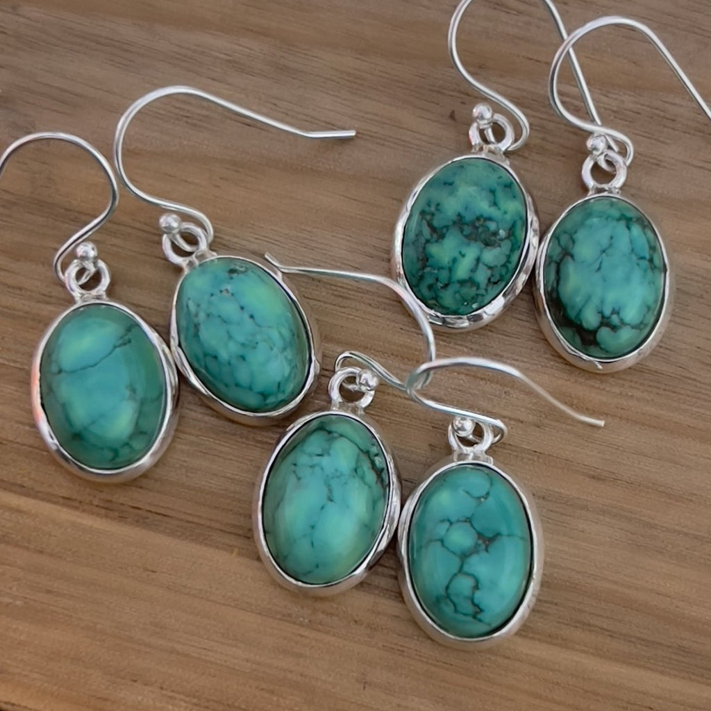 Laihas Classic Chic Oval Turquoise Earrings -LBD Australia