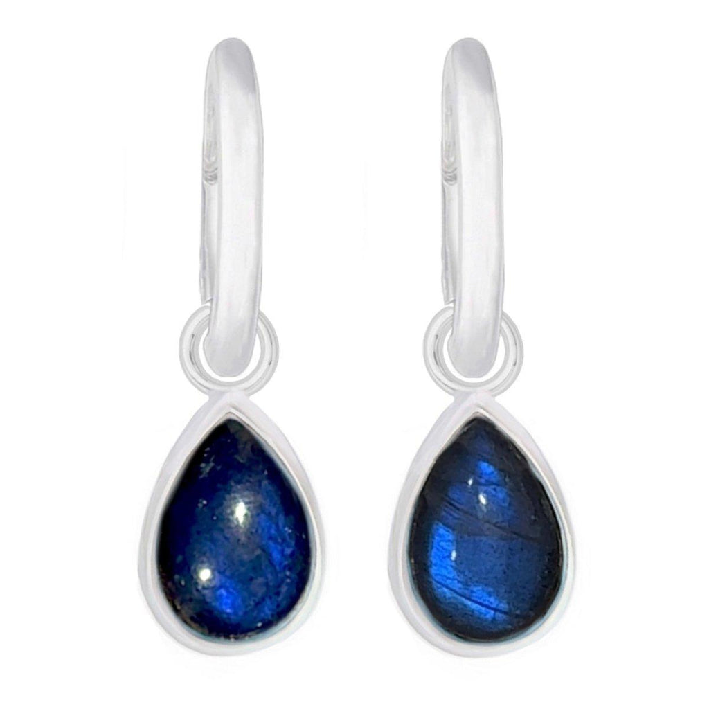 Laihas Classic Chic Raindrop Labradorite Hoop Earrings -LBD Australia