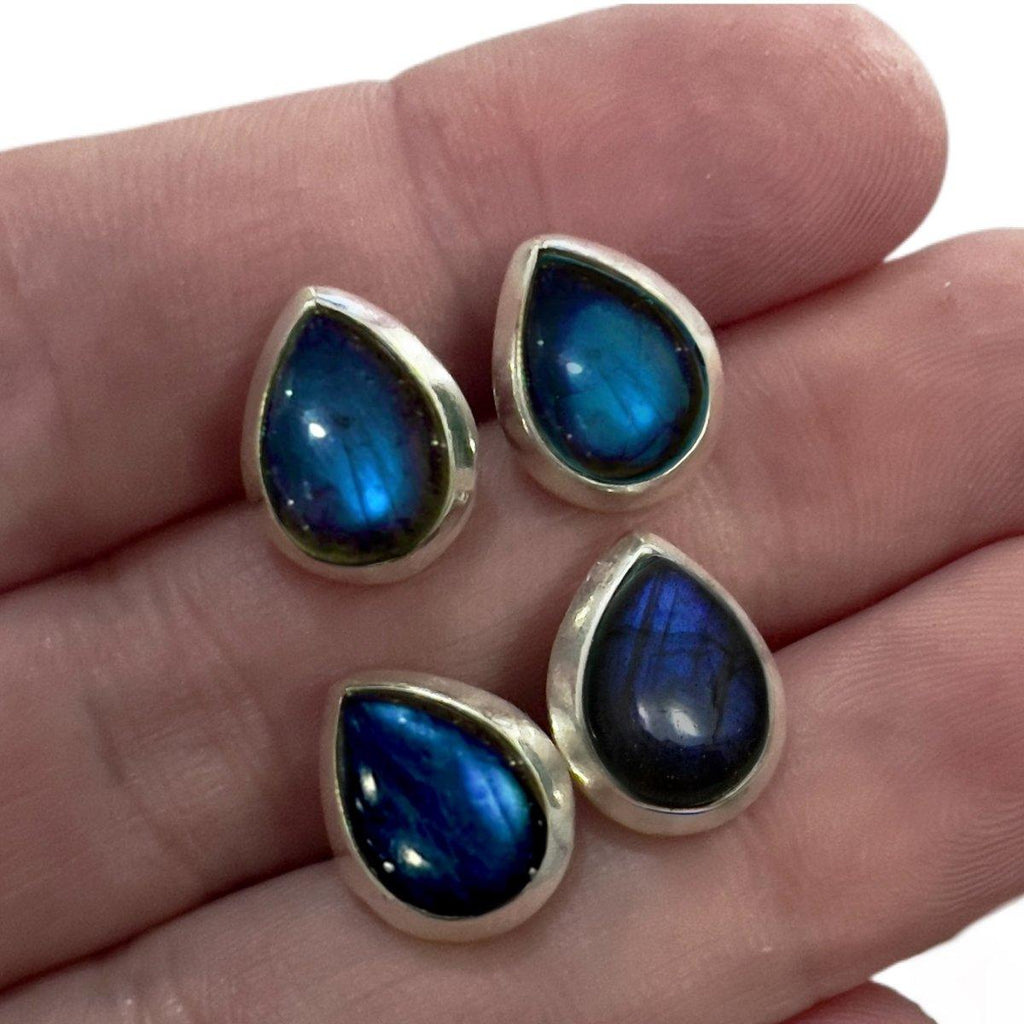 Laihas Classic Chic Raindrop Labradorite Stud Earrings -LBD Australia