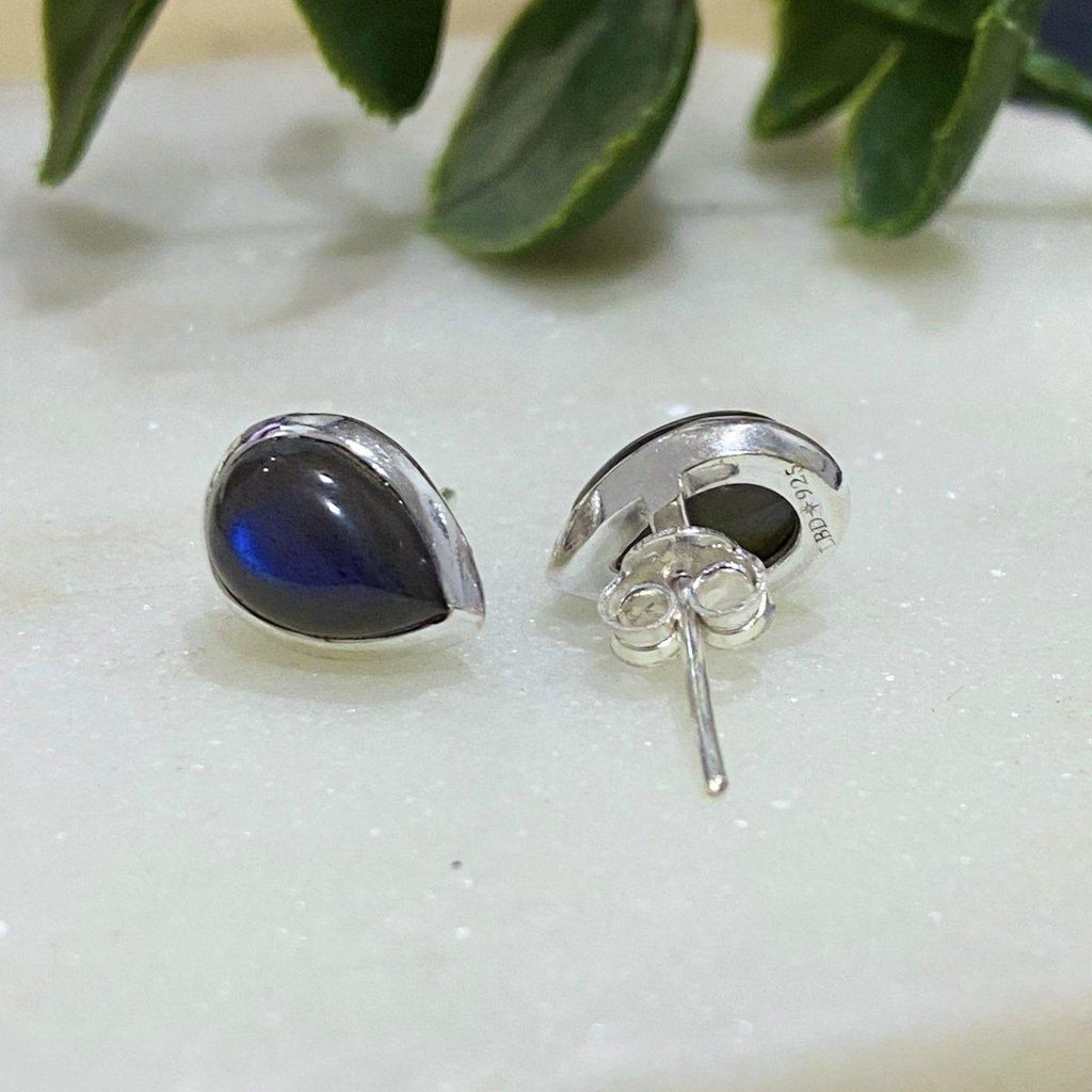 Laihas Classic Chic Raindrop Labradorite Stud Earrings -LBD Australia