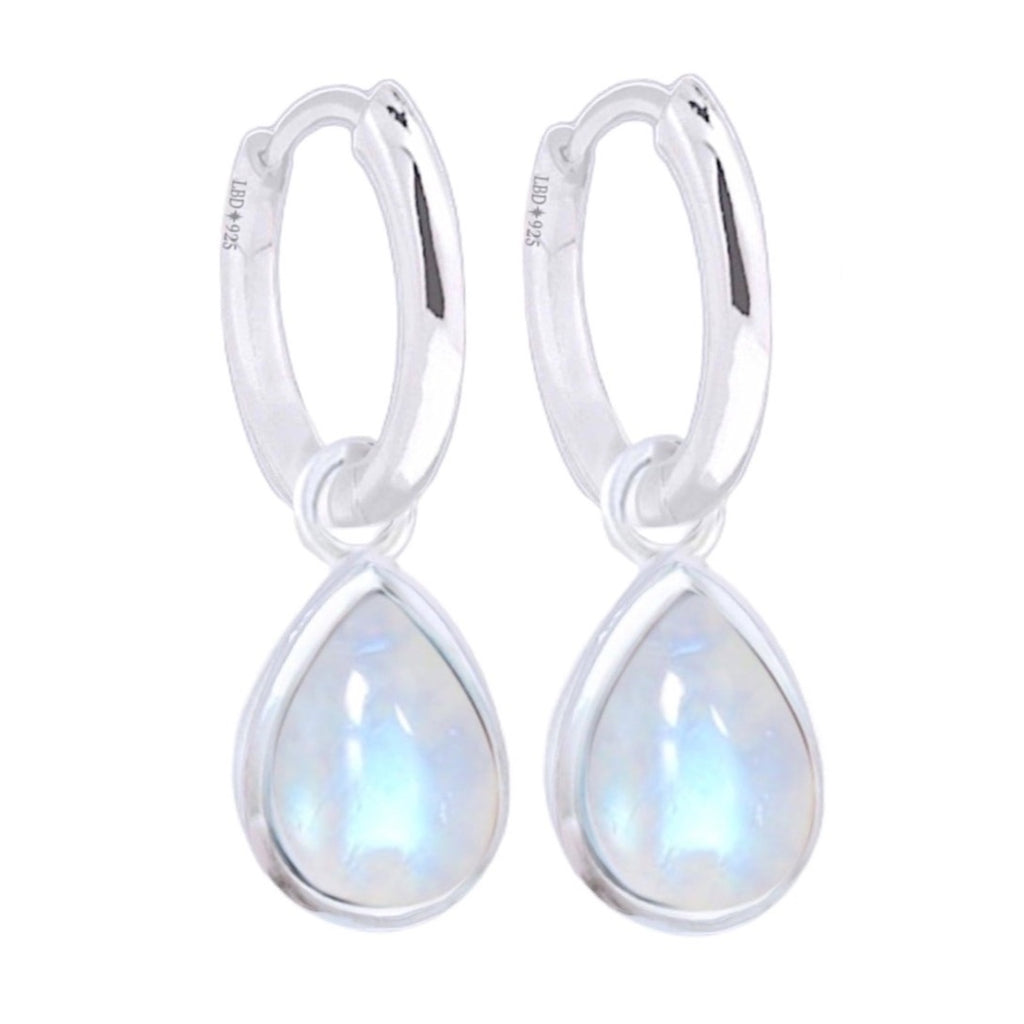 Laihas Classic Chic Raindrop Moonstone Hoop Earrings -LBD Australia