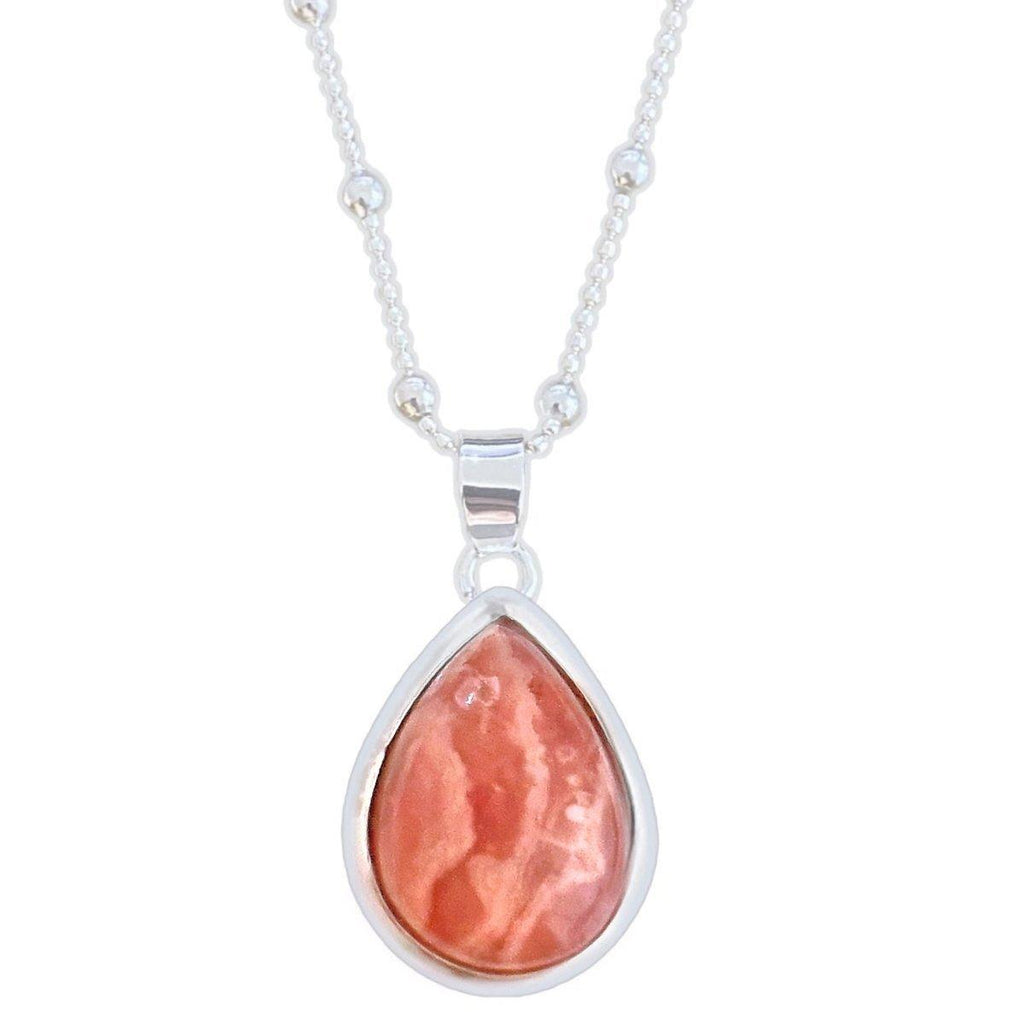 Laihas Classic Chic Raindrop Rhodochrosite Necklace -LBD Australia