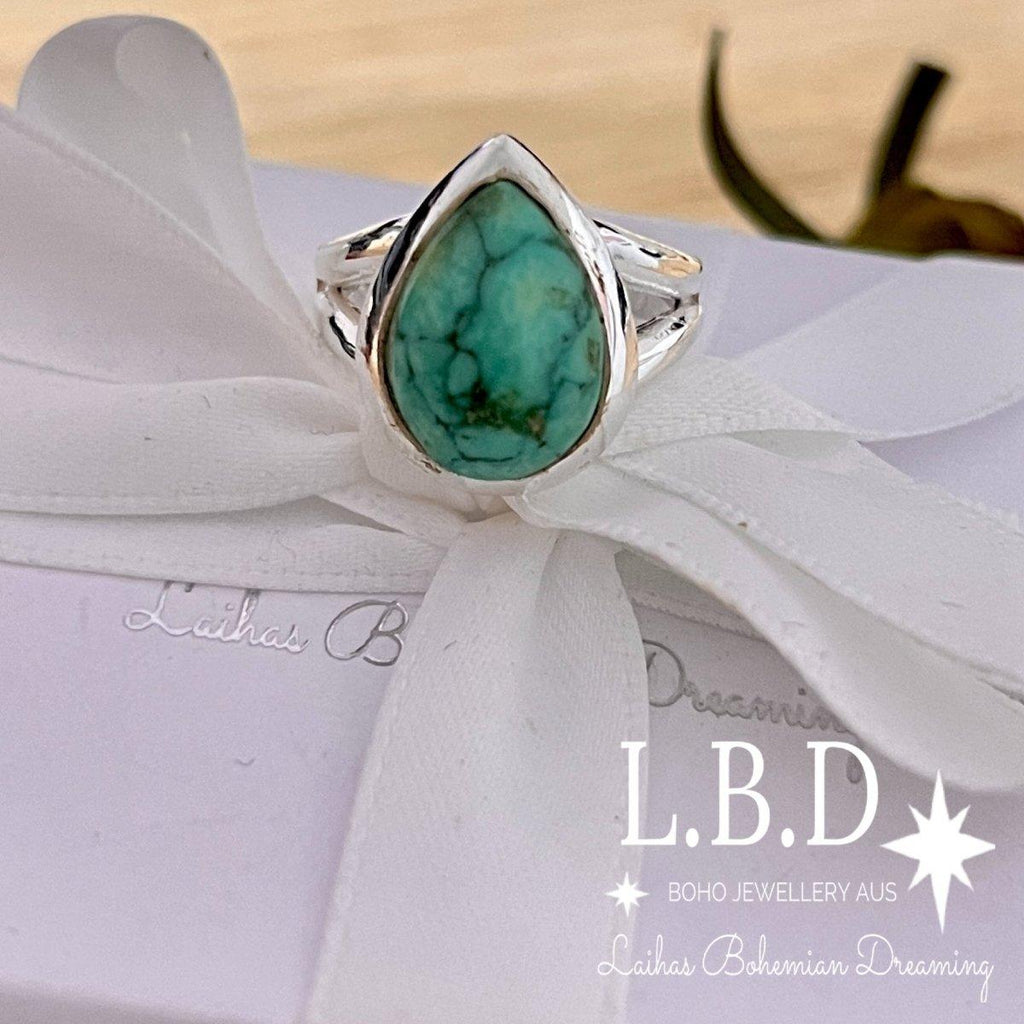 Laihas Classic Chic Raindrop Turquoise Ring -LBD Australia