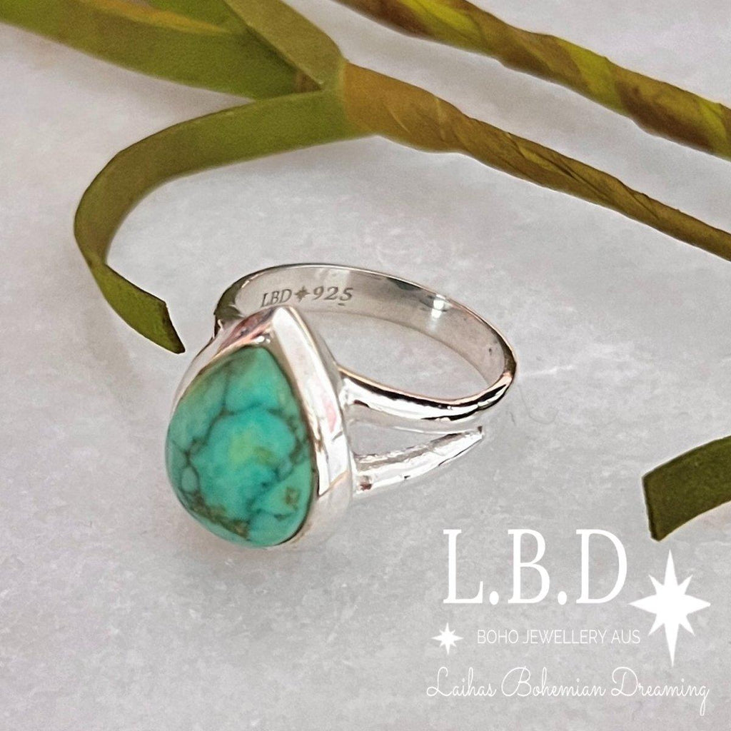 Laihas Classic Chic Raindrop Turquoise Ring -LBD Australia