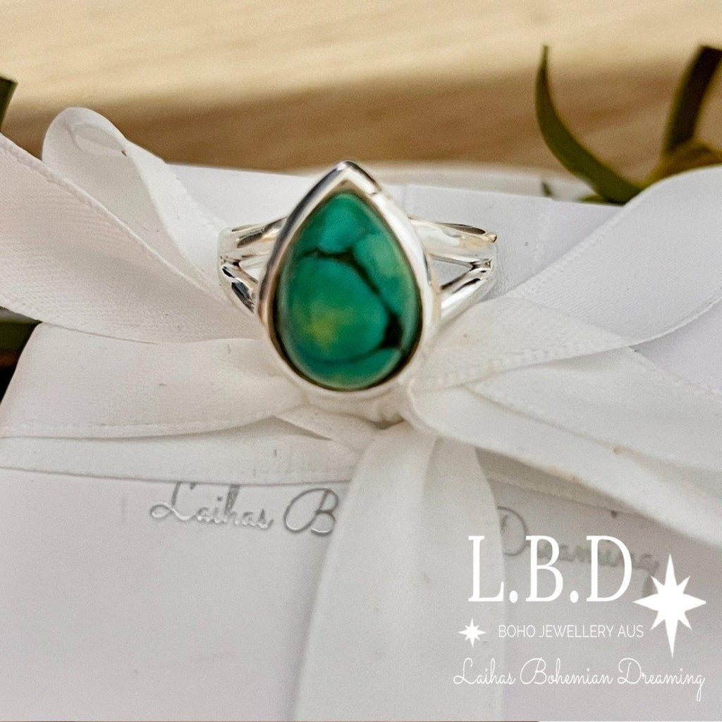 Laihas Classic Chic Raindrop Turquoise Ring -LBD Australia