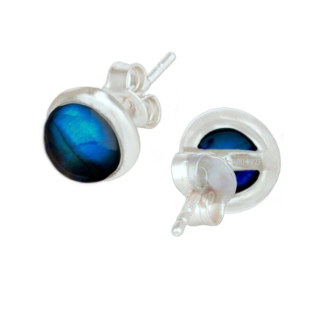 Laihas Classic Chic Round Labradorite Stud Earrings -LBD Australia