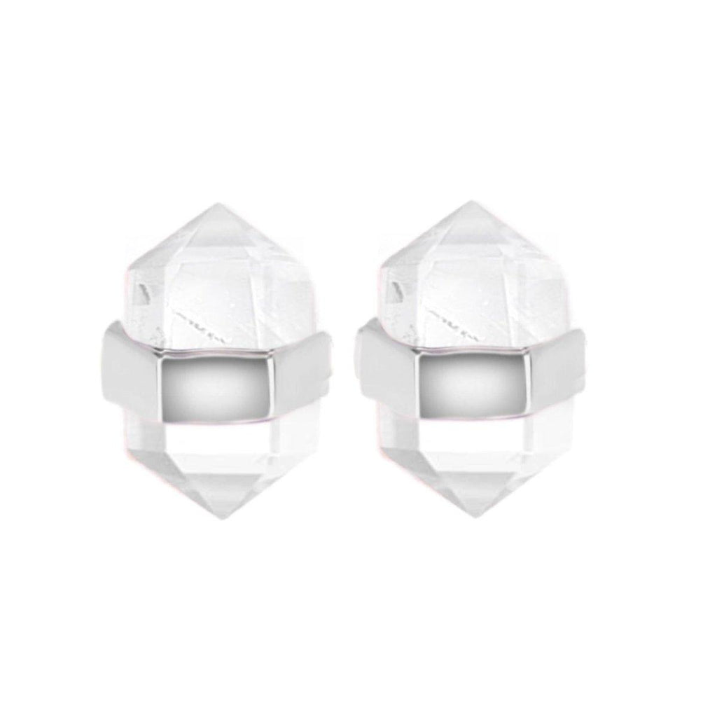 Laihas Crystal Kindness Clear Quartz Stud Earrings