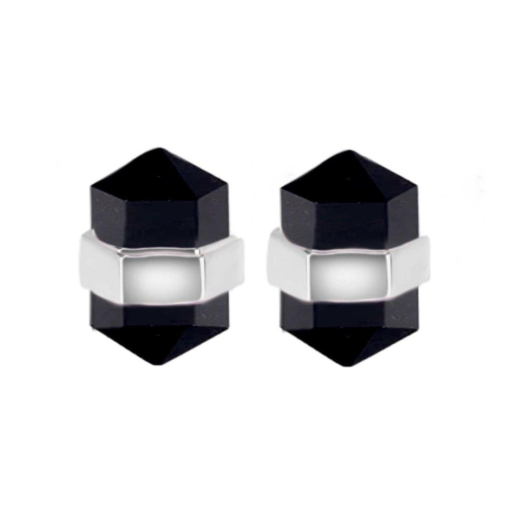 Laihas Crystal Kindness Onyx Stud Earrings