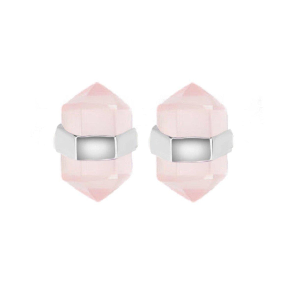 Laihas Crystal Kindness Rose Quartz Stud Earrings